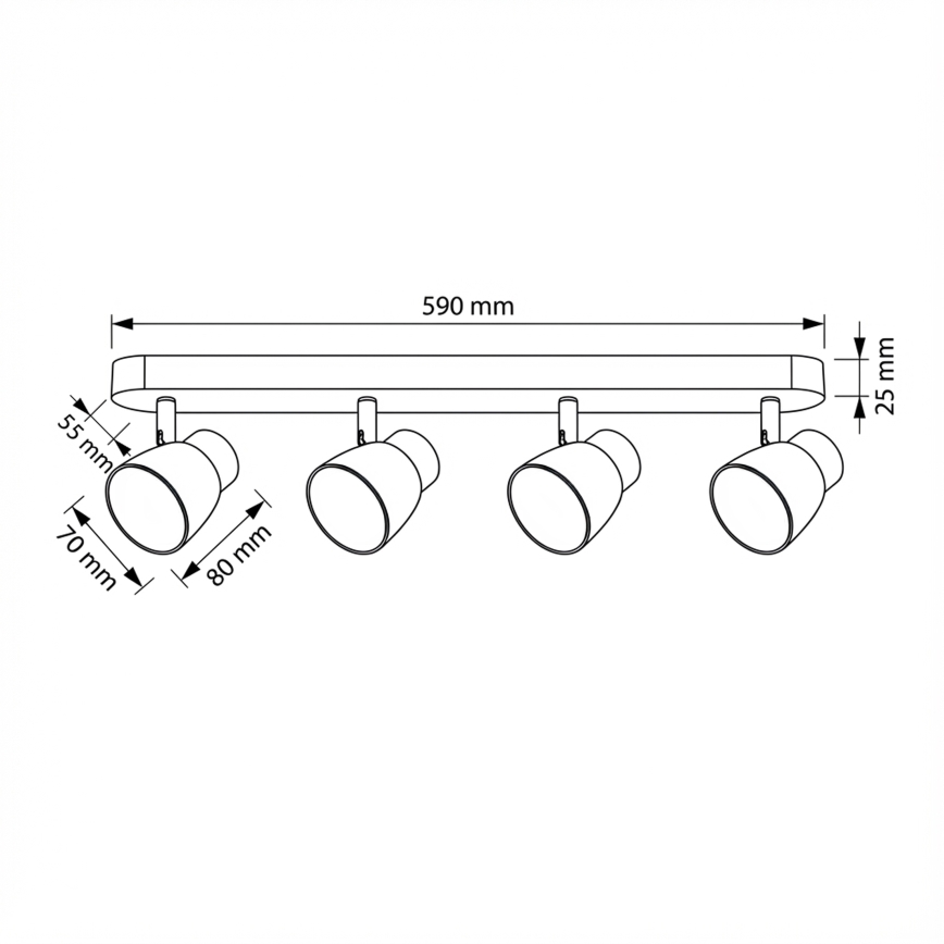 Brilagi - Deckenstrahler NUGGET 4xGU10/30W/230V schwarz/gold