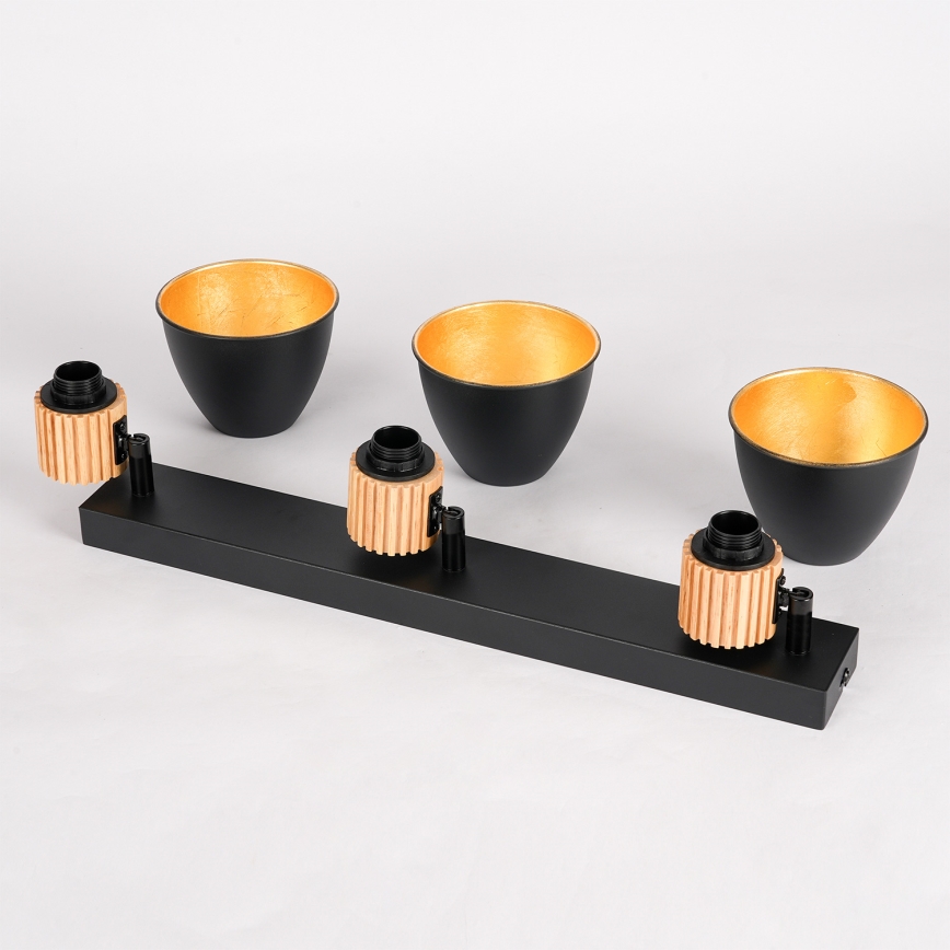 Brilagi - Deckenstrahler ODENSE 3xE14/10W/230V Gummibaumholz/Schwarz