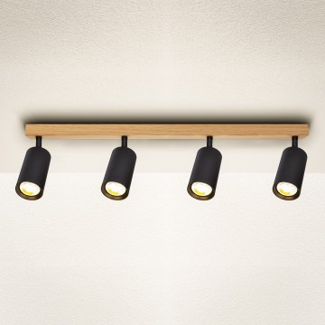 Brilagi - Deckenstrahler SELE 4xGU10/30W/230V schwarz/Eichen-Dekor