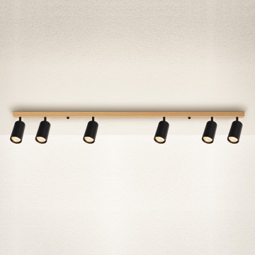 Brilagi - Deckenstrahler SELE 6xGU10/30W/230V schwarz/Eichen-Dekor