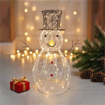 BRILAGI - Décoration de Noël extérieure LED/3,6W/8 fonctions 60 cm IP44 bonhomme de neige blanc chaud