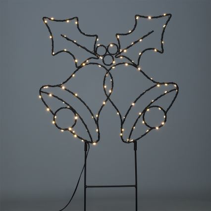 Brilagi - Décoration de Noël extérieure LED, clochettes, 55x32 cm, 3xAA, IP44