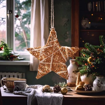 Brilagi - Décoration de Noël LED LED/2xAA 30x28 cm étoile