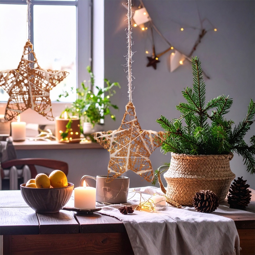 Brilagi - Décoration de Noël LED LED/2xAA 30x28 cm étoile