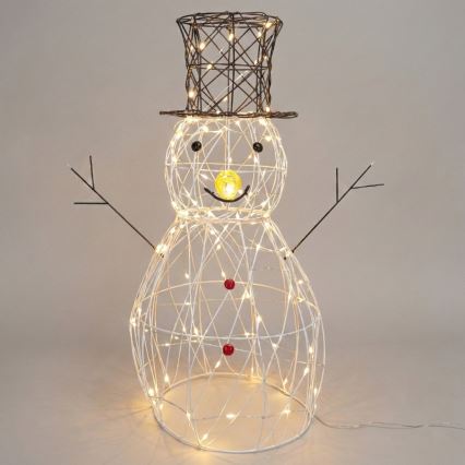 BRILAGI - Décoration de Noël extérieure LED/3,6W/8 fonctions 60 cm IP44 bonhomme de neige blanc chaud