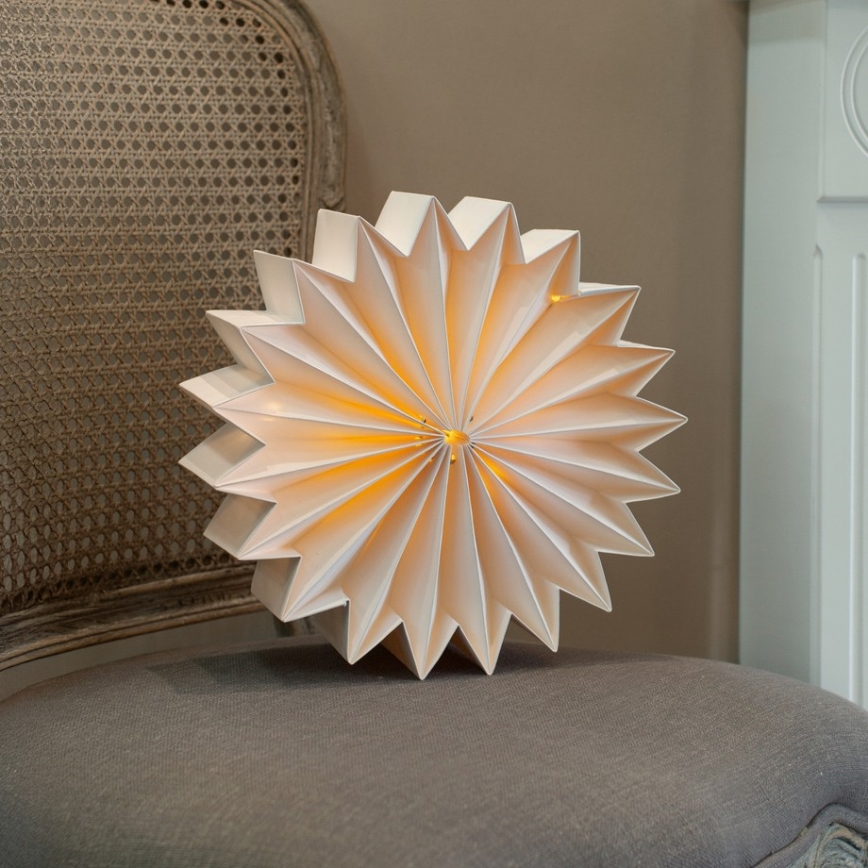 Brilagi - Decorazione natalizia a LED, fiocco di neve 30 cm, alimentazione 2x AA