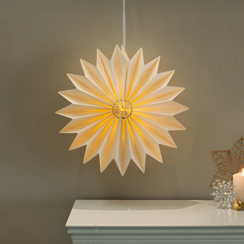 Brilagi - Decorazione natalizia a LED, fiocco di neve, 32 cm, alimentazione 2xAA