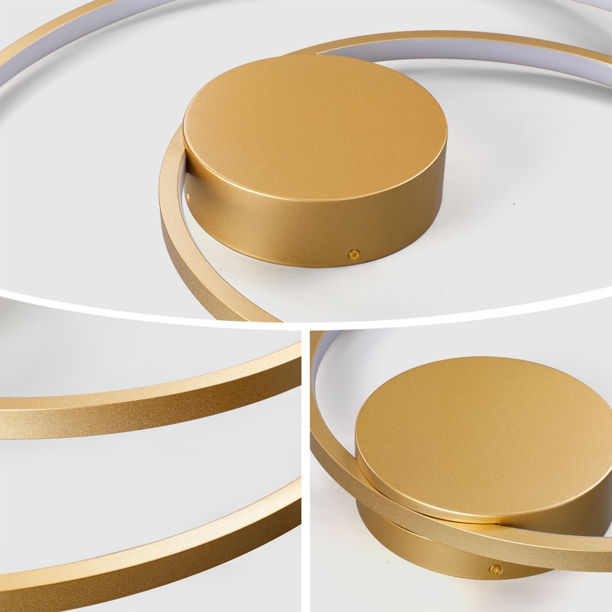 Brilagi - dimmbare LED-Deckenleuchte TWISTER LED/75W/230V 3000-6000K Ø 70 cm gold + Fernbedienung