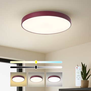 Brilagi - dimmbare Deckenleuchte POOL LED/60W/230V 3000-6000K Ø 50 cm burgunderrot + Fernbedienung
