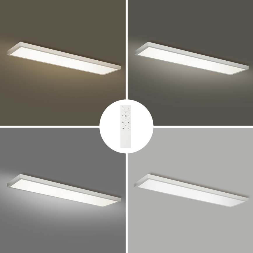 Brilagi - Dimmbare LED-Deckenleuchte für Badezimmer FRAME SMART LED/50W/230V 120x30 cm 3000-6000K IP44 silbern + Fernbedienung