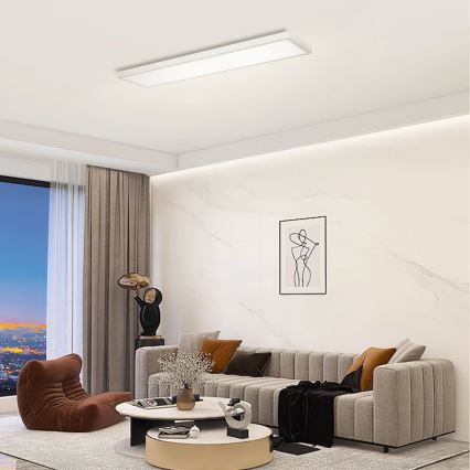 Brilagi - Dimmbare LED-Deckenleuchte für Badezimmer FRAME SMART LED/50W/230V 120x30 cm 3000-6000K IP44 silbern + Fernbedienung