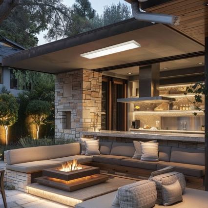 Brilagi - Dimmbare LED-Deckenleuchte für Badezimmer FRAME SMART LED/50W/230V 120x30 cm 3000-6000K IP44 silbern + Fernbedienung