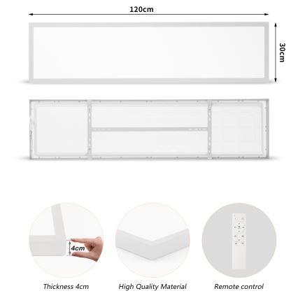 Brilagi - Dimmbare LED-Deckenleuchte für Badezimmer FRAME SMART LED/50W/230V 120x30 cm 3000-6000K IP44 silbern + Fernbedienung