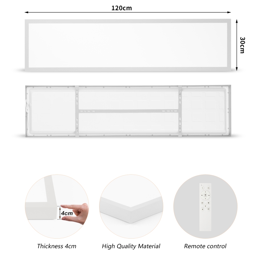 Brilagi - Dimmbare LED-Deckenleuchte für Badezimmer FRAME SMART LED/50W/230V 120x30 cm 3000-6000K IP44 silbern + Fernbedienung
