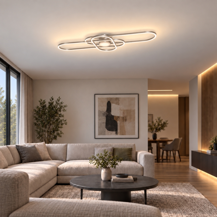 BRILAGI - LED-dimmbare Deckenleuchte APOLLO LED/58W/230V 3000-6500K 43,2x101,2 cm mattchrom + Fernbedienung
