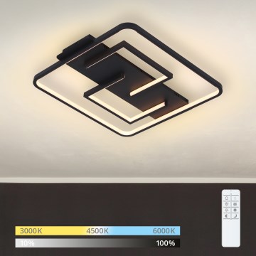 Brilagi - dimmbare LED-Deckenleuchte FLARE LED/34W/230V 3000-6000K 48x48 cm schwarz + Fernbedienung