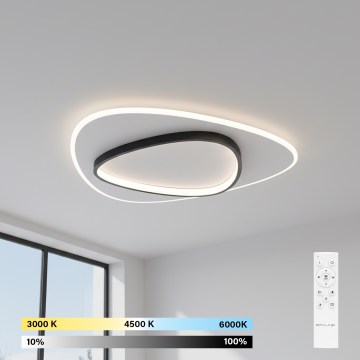 Brilagi - dimmbare LED-Deckenleuchte FLARE LED/70W/230V 3000-6000K 55x55 cm weiß/schwarz + Fernbedienung