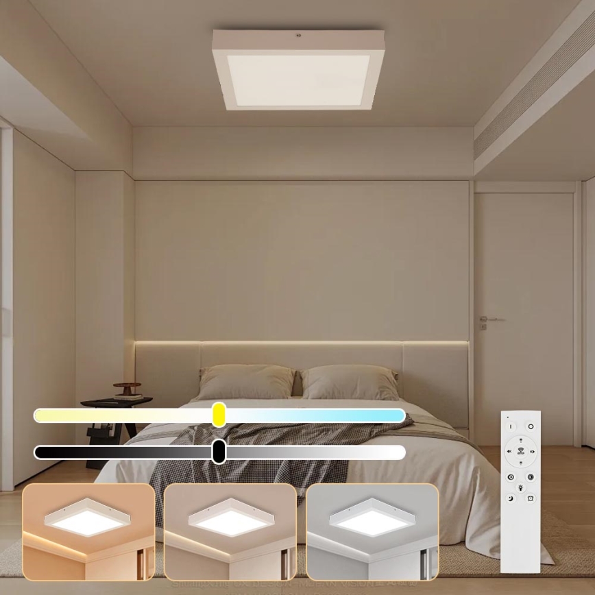 Brilagi - Dimmbare LED-Deckenleuchte für Badezimmer FRAME SMART LED/24W/230V 30x30 cm 3000-6000K IP44 weiß + Fernbedienung