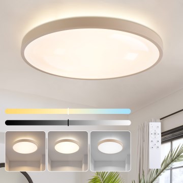 Brilagi - Dimmbare LED-Deckenleuchte GLASS POOL DOUBLE LED/80W/230V 3000–6000K 60 cm beige + Fernbedienung
