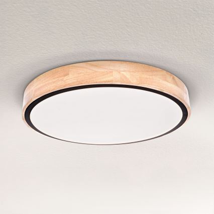Brilagi - dimmbare LED-Deckenleuchte GLORIA LED/48W/230V 3000-6500K Eiche Ø 40 cm + Fernbedienung
