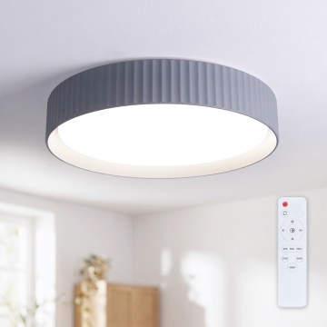 Brilagi - Dimmbare LED-Deckenleuchte LUCIA, 48 W / 230 V, 3000–6500 K, Ø 41 cm, grau, mit Fernbedienung