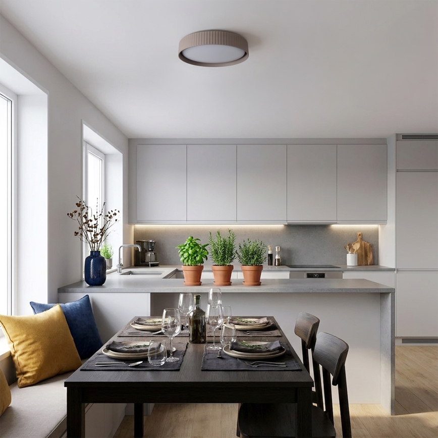 Brilagi - dimmbare LED-Deckenleuchte LUCIA LED/48 W/230 V 3000–6500 K Ø 41 cm Taupe + Fernbedienung