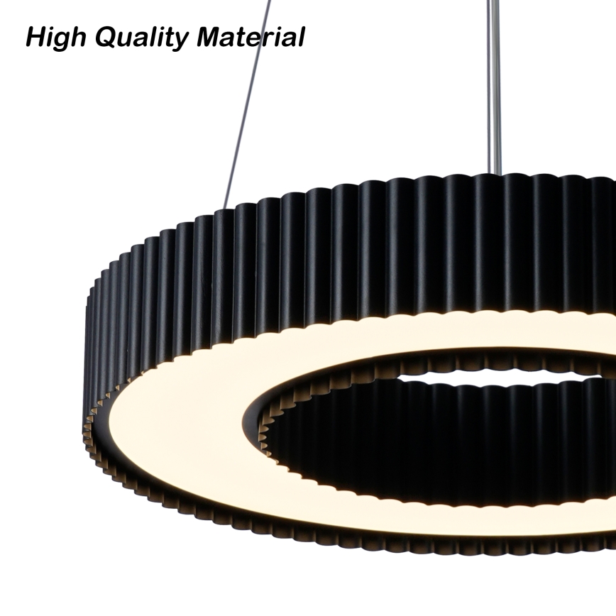 Brilagi - dimmbare LED-Pendelleuchte mit Seilaufhängung LUMIX LED/48W/230V 3000–6000K schwarz Ø 50 cm + Fernbedienung