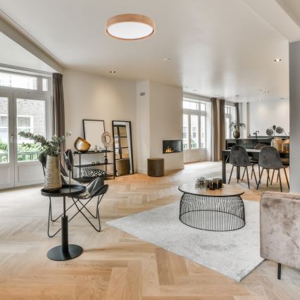 Brilagi - LED-dimmbare Deckenleuchte MANAROLA LED/24W/230V Ø 42 cm 3000-6500K Eiche + Fernbedienung