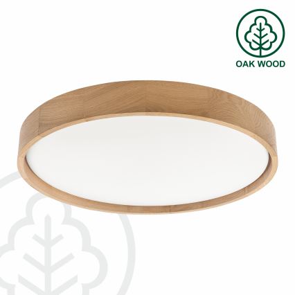 Brilagi - dimmbare LED-Deckenleuchte MANAROLA SMART LED/36W/230V 3000–6000K Wi-Fi Tuya Beacon Ø 51 cm Eiche + Fernbedienung