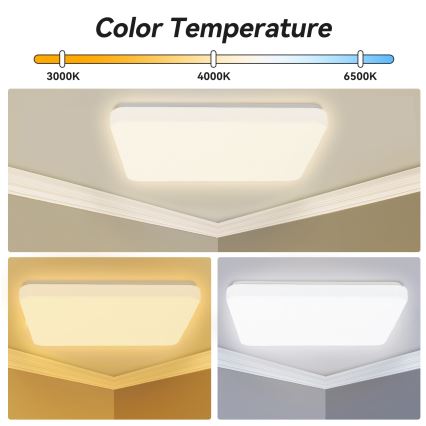 Brilagi - Dimmbare LED-Deckenleuchte MILKY WAY LED/24W/230V 3000-6500K 37x37 cm + Fernbedienung