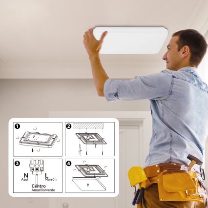 Brilagi - Dimmbare LED-Deckenleuchte MILKY WAY LED/24W/230V 3000-6500K 37x37 cm + Fernbedienung