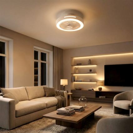 Brilagi - LED-dimmbare Deckenleuchte mit Ventilator LED/38W/230V 3000-6500K 3000-6500K Ø 46 cm weiß + Fernbedienung