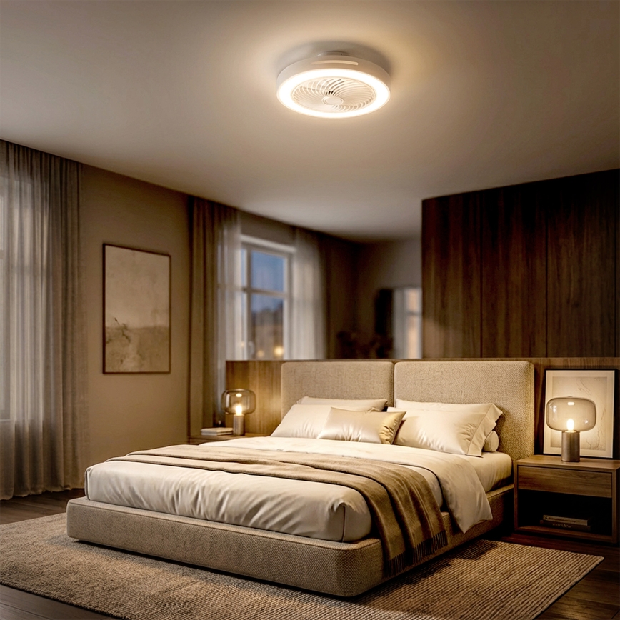 Brilagi - LED-dimmbare Deckenleuchte mit Ventilator LED/38W/230V 3000-6500K 3000-6500K Ø 46 cm weiß + Fernbedienung