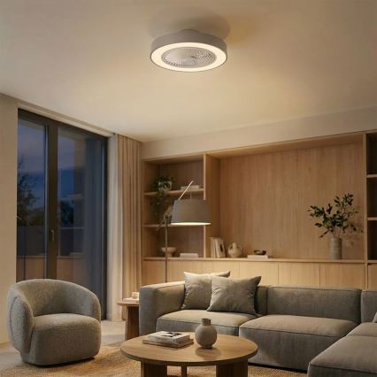 Brilagi - LED-dimmbare Deckenleuchte mit Ventilator LED/38W/230V 3000-6500K 3000-6500K Ø 50 cm grau + Fernbedienung