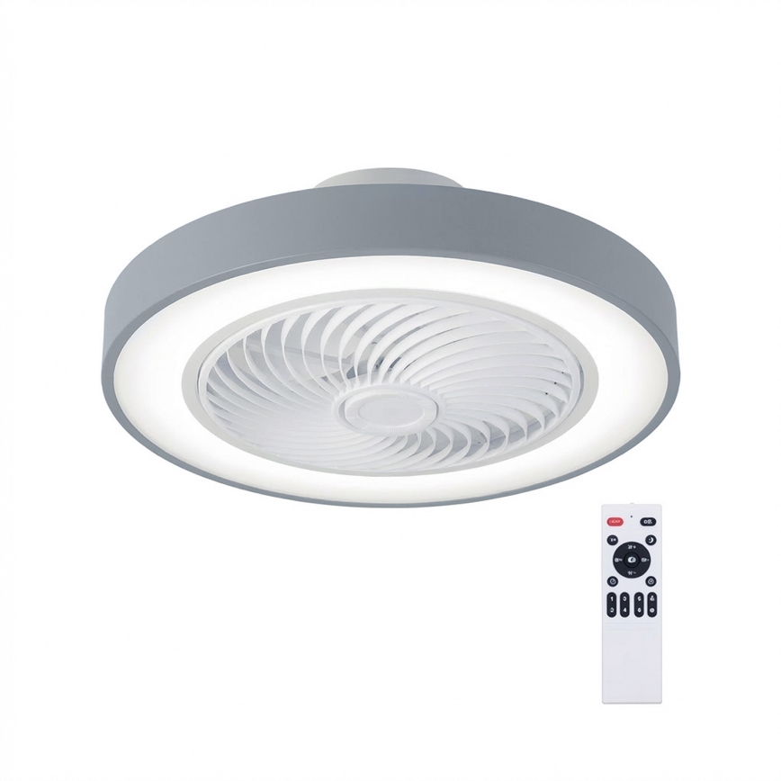 Brilagi - LED-dimmbare Deckenleuchte mit Ventilator LED/38W/230V 3000-6500K 3000-6500K Ø 50 cm grau + Fernbedienung