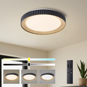 Brilagi - dimmbare LED-Deckenleuchte NEXO LED/48W/230V 3000-6000K schwarz Ø 43 cm + Fernbedienung