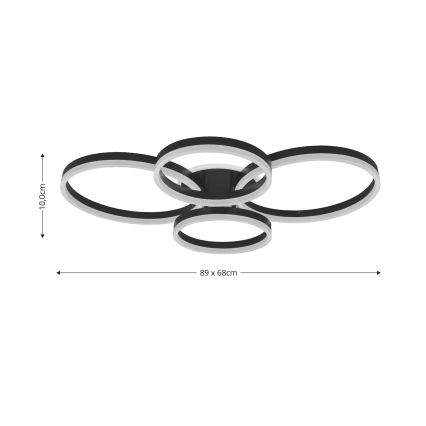 Brilagi - Dimmbare LED-Deckenleuchte ORBITS LED/52W/230V 3000/4000/6000K + Fernbedienung