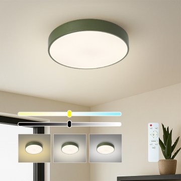 Brilagi - Dimmbare LED-Deckenleuchte POOL LED/36W/230V 3000-6000K Ø 30 cm grün + Fernbedienung