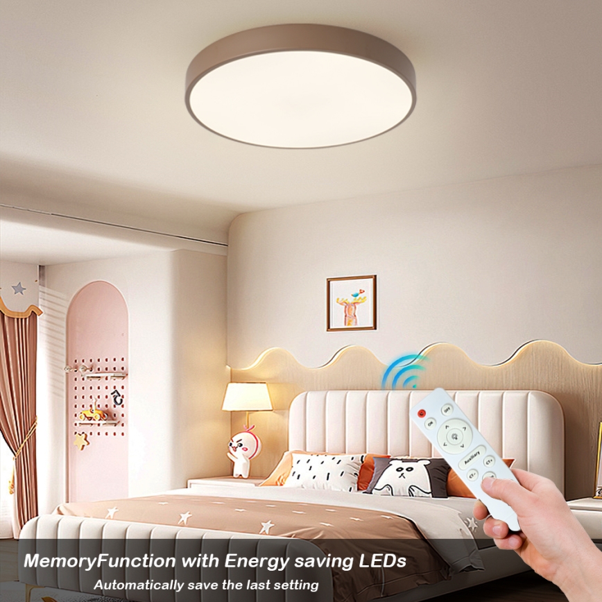 Brilagi - LED dimmbare Deckenleuchte POOL LED/60W/230V 3000-6000K Ø 50 cm braun + Fernbedienung