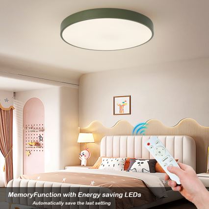 Brilagi - Dimmbare LED-Deckenleuchte POOL LED/60W/230V 3000-6000K Ø 60 cm grün + Fernbedienung