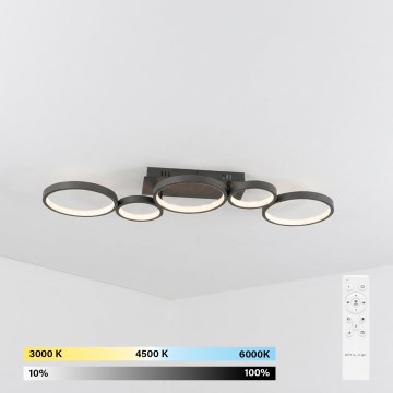 Brilagi - dimmbare LED-Deckenleuchte RINGO LED/34W/230V 3000-6000K schwarz + Fernbedienung