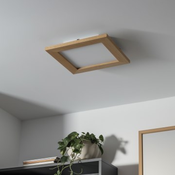 Brilagi - Dimmbare LED-Deckenleuchte SLIMFRAME WOOD LED/25W/230V 34x34 cm 3000-6000K braun + Fernbedienung