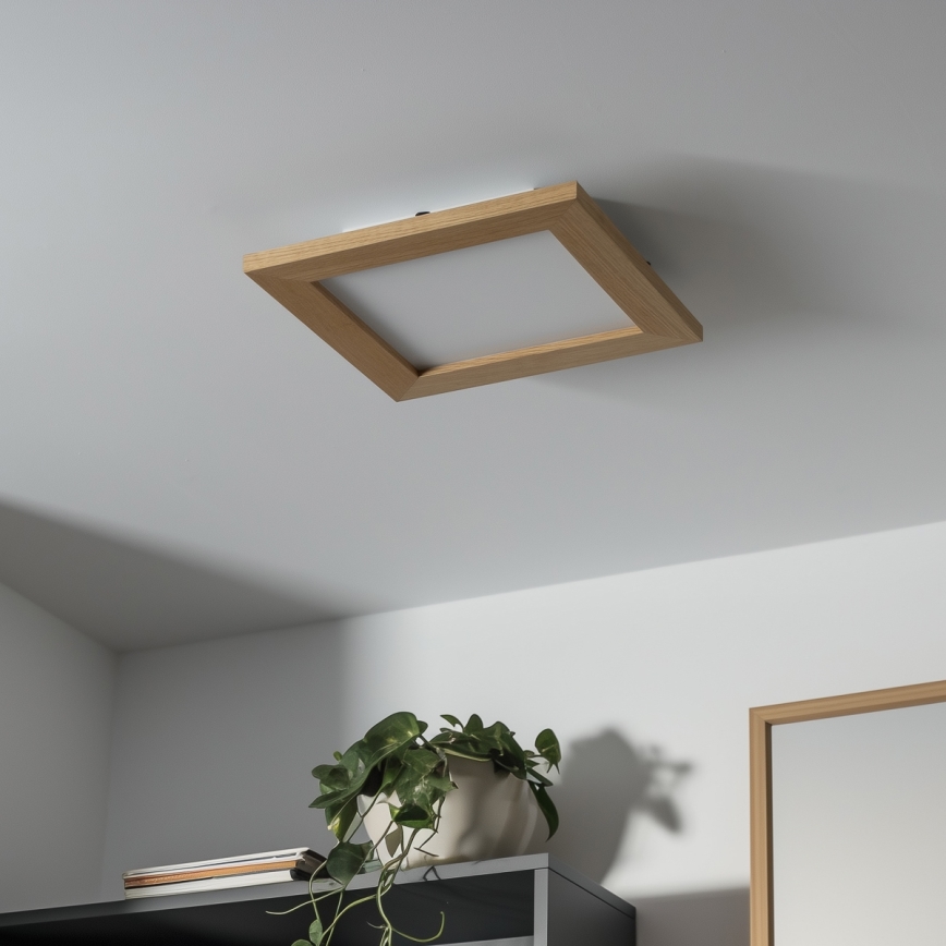 Brilagi - Dimmbare LED-Deckenleuchte SLIMFRAME WOOD LED/25W/230V 34x34 cm 3000-6000K braun + Fernbedienung