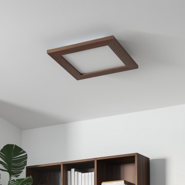 Brilagi - Dimmbare LED-Deckenleuchte SLIMFRAME WOOD LED/25W/230V 34x34 cm 3000-6000K dunkelbraun + Fernbedienung