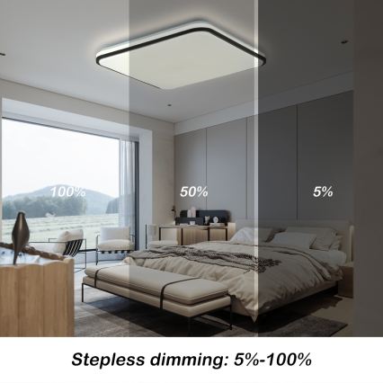Brilagi - SMART LED-Deckenleuchte, dimmbar, 36 W, 230 V, 53 x 53 cm, 3000–6000 K, Wi‑Fi (Tuya, Beacon) + Fernbedienung