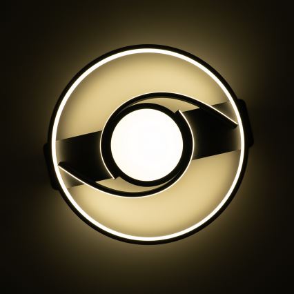 Brilagi - dimmbare LED-Deckenleuchte TWIRL LED/38W/230V 3000-6000K schwarz + Fernbedienung