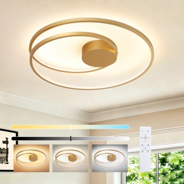 Brilagi - dimmbare LED-Deckenleuchte TWISTER LED/75W/230V 3000-6000K Ø 70 cm gold + Fernbedienung