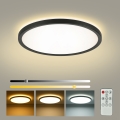 Brilagi - Dimmbare LED-Deckenleuchte ULTRA SLIM LED/24W/230V 2700-6500K Durchmesser 42 cm schwarz + Fernbedienung