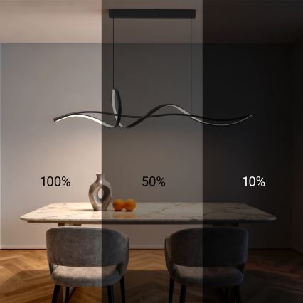 BRILAGI - LED dimmbare Pendelleuchte an einem Kabel SIGNATURE LED/55W/230V 3000-6000K 120x23 cm schwarz + Fernbedienung