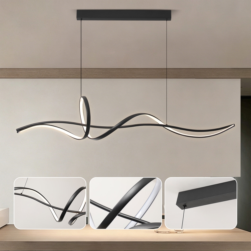 BRILAGI - LED dimmbare Pendelleuchte an einem Kabel SIGNATURE LED/55W/230V 3000-6000K 120x23 cm schwarz + Fernbedienung